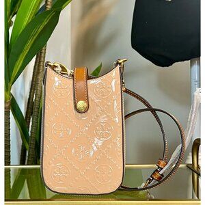 AUTHENTIC TORY BURCH PEACHIE CREAM MONOGRAM CROSSBODY